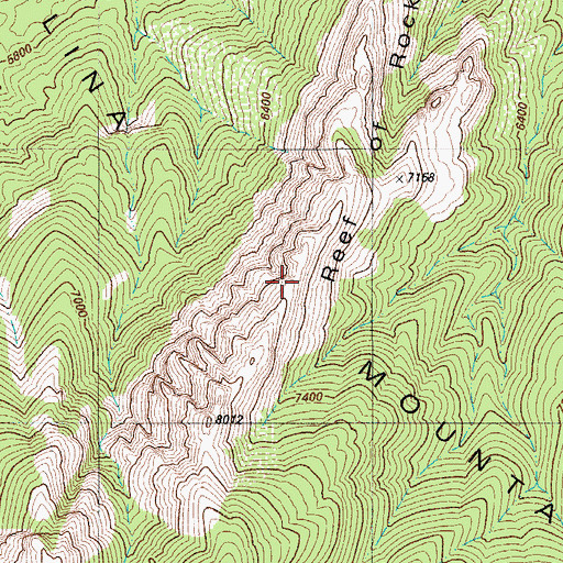 Topographic Map of Reef of Rock, AZ