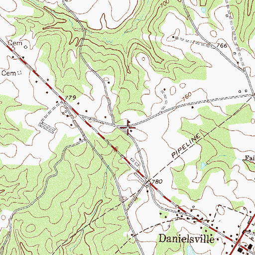 Topographic Map of Kingdom Hall, GA
