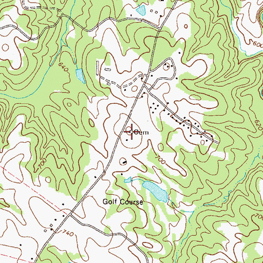 Topographic Map of Meadow Cemetery, GA