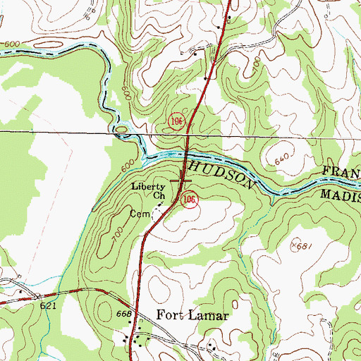 Topographic Map of Montgomery Grove Methodist Church (historical), GA
