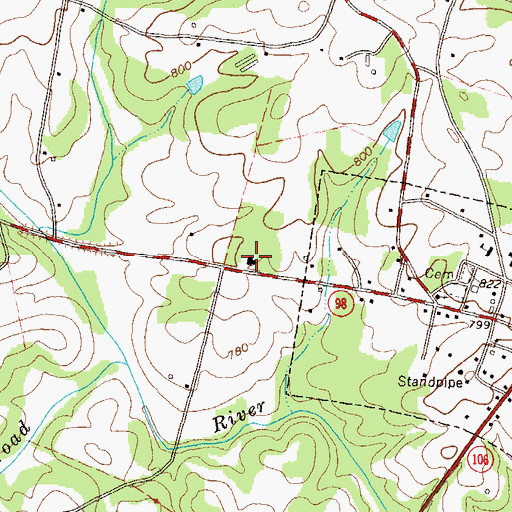 Topographic Map of Mount Hermon Presbyterian Church (historical), GA