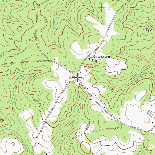Topographic Map of Newtown, GA
