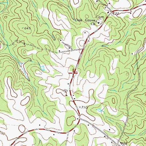 Topographic Map of Oak Grove School (historical), GA