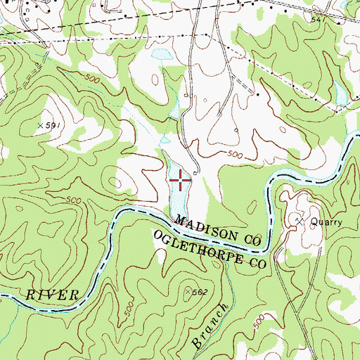 Topographic Map of Otter Run Lake, GA