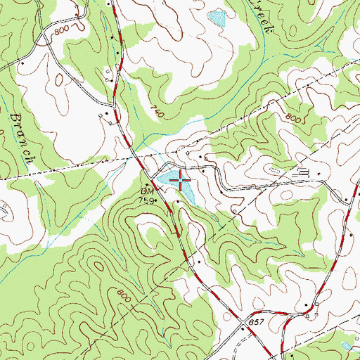 Topographic Map of Sanford Lake, GA