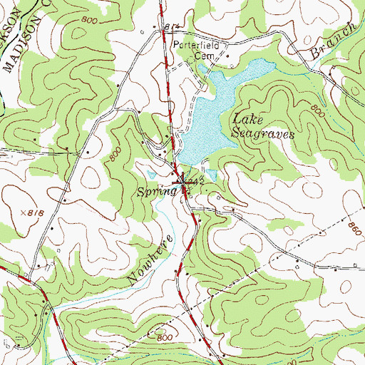 Topographic Map of Seagraves Mill (historical), GA