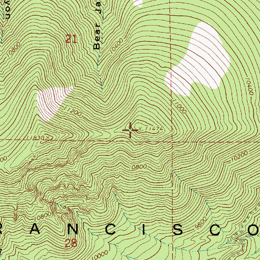 Topographic Map of Rees Peak, AZ