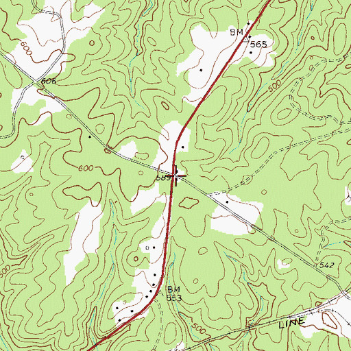 Topographic Map of Smiths Store, GA