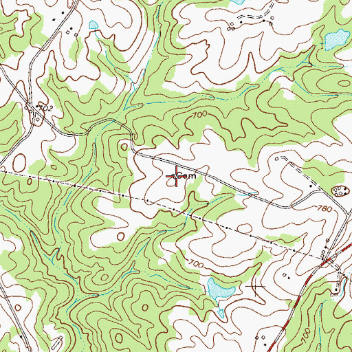 Topographic Map of Thompson Cemetery, GA