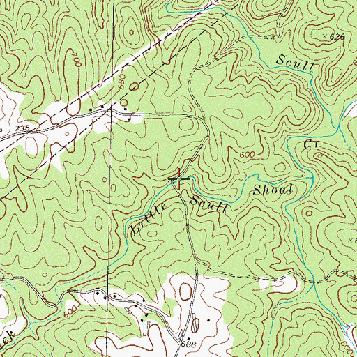 Topographic Map of Thornton Mill (historical), GA