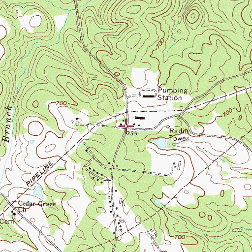 Topographic Map of Transco, GA