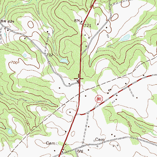 Topographic Map of Trinity Church, GA