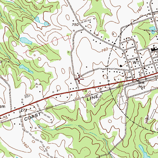 Topographic Map of Word of Life Church, GA