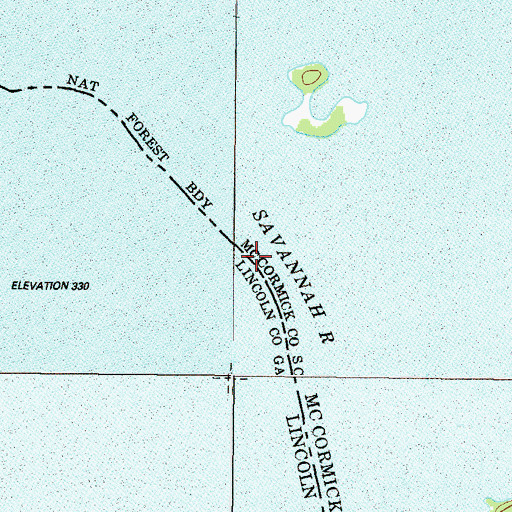 Topographic Map of Busseys Ferry (historical), GA