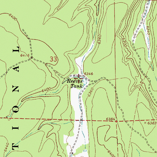 Topographic Map of Reeves Tank, AZ