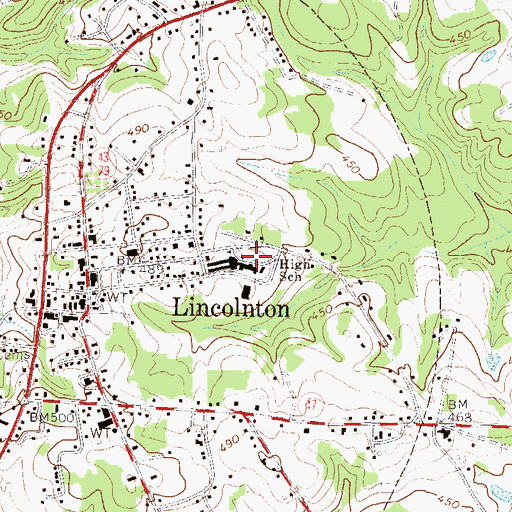 Topographic Map of Lincoln County High School, GA