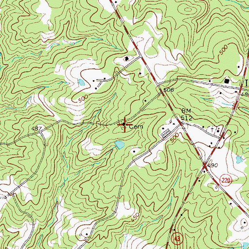Topographic Map of Loco Church, GA
