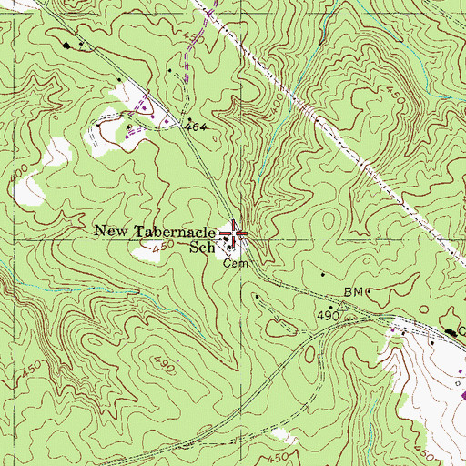 Topographic Map of New Tabernacle Baptist Church, GA