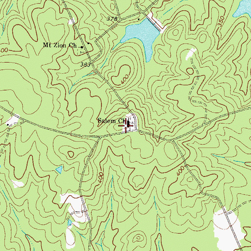 Topographic Map of Rock Hill Methodist Church (historical), GA