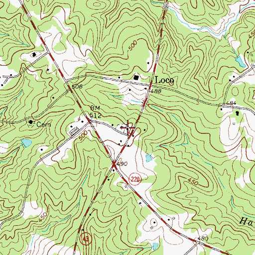 Topographic Map of Saint Pauls Church, GA