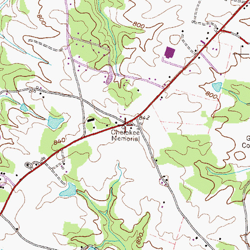 Topographic Map of Ah-yeh-li A-lo-hee (historical), GA