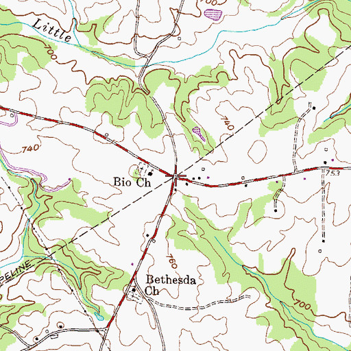 Topographic Map of Bio, GA