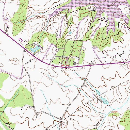 Topographic Map of Calvary Church, GA
