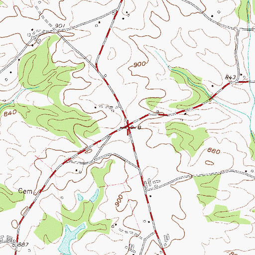 Topographic Map of Duncan School (historical), GA