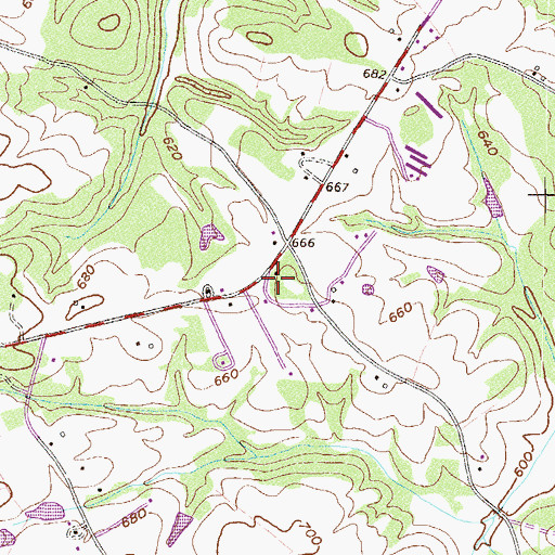 Topographic Map of Gaines Chapel Cemetery, GA
