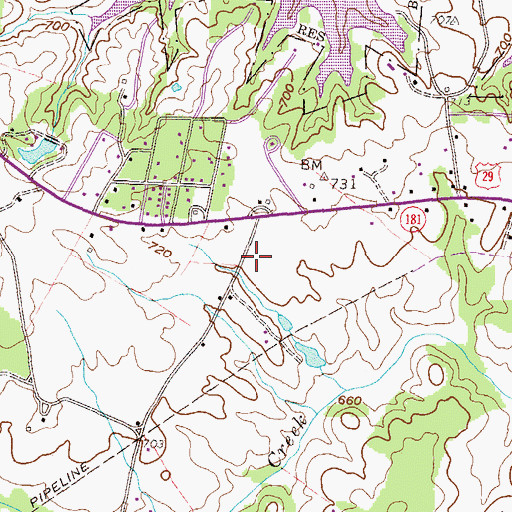 Topographic Map of Hart-Franklin Training Center for the Disabled, GA