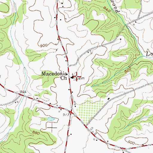 Topographic Map of Macedonia Cemetery, GA