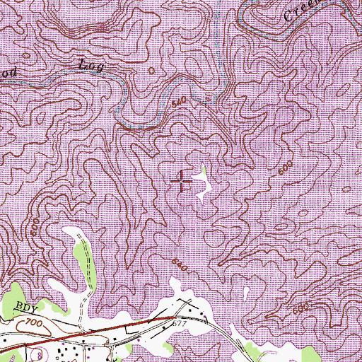 Topographic Map of Mill Town School (historical), GA