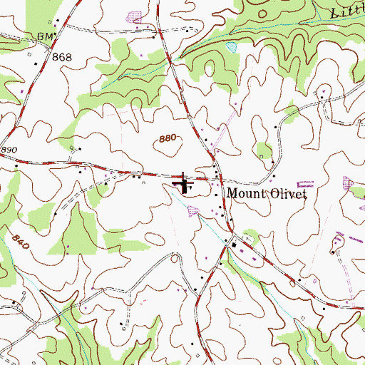 Topographic Map of Mount Olivet Elementary School, GA