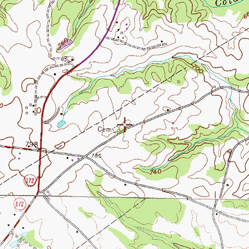 Topographic Map of Pleasant Hill Church (historical), GA