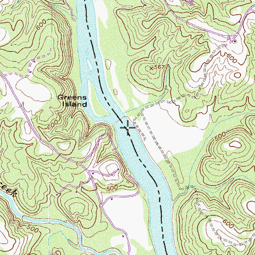 Topographic Map of Sadlers Ferry (historical), GA
