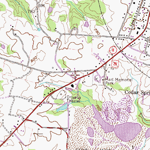 Topographic Map of Tabernacle Cemetery, GA