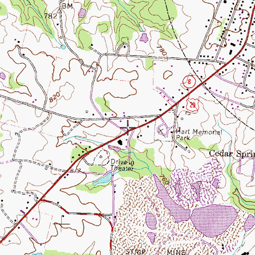 Topographic Map of Tabernacle Church, GA