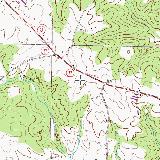 Topographic Map of Vickery Cemetery, GA