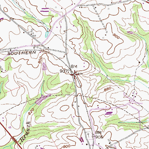 Topographic Map of Williams Cemetery, GA