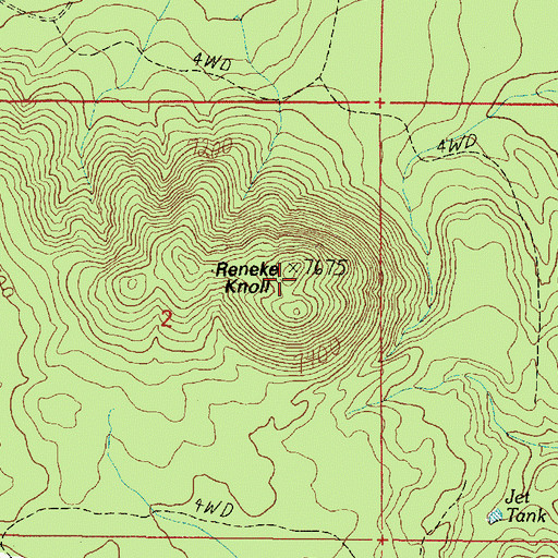 Topographic Map of Reneke Knoll, AZ