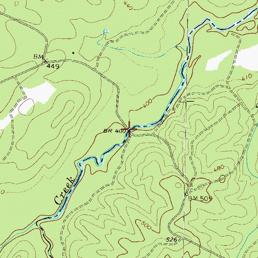 Topographic Map of Barbers Bridge, GA