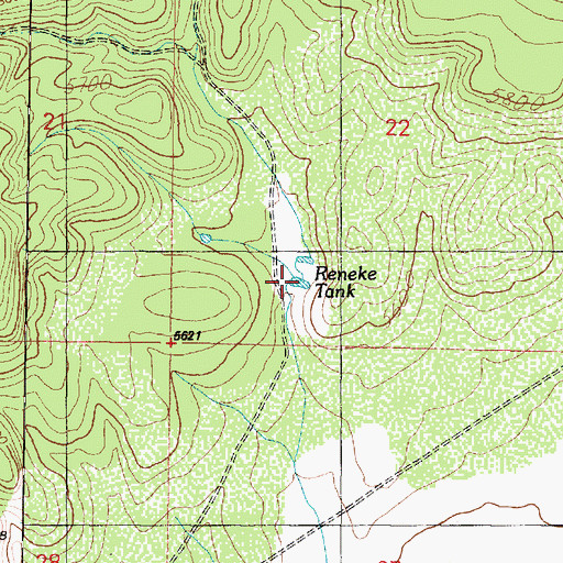 Topographic Map of Reneke Tank, AZ
