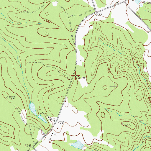 Topographic Map of Bray Cemetery, GA
