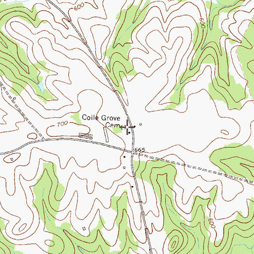 Topographic Map of Coiles Grove Baptist Church (historical), GA