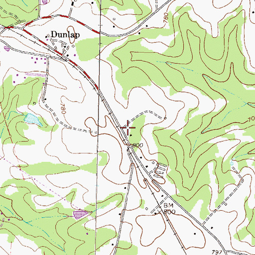 Topographic Map of Dawson Cemetery, GA