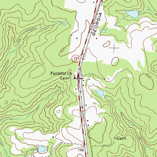 Topographic Map of Days Station (historical), GA
