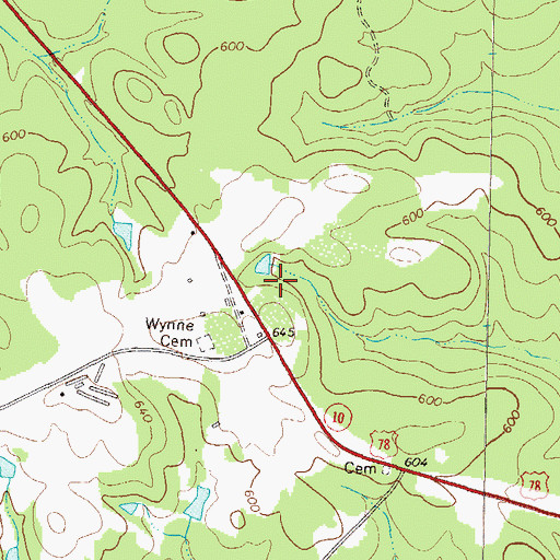 Topographic Map of Guarentee Mine, GA