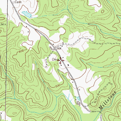 Topographic Map of Hobbs Cemetery, GA