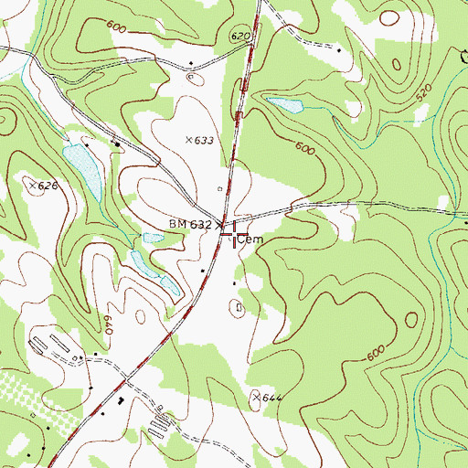 Topographic Map of Jarrell - Howard Cemetery, GA