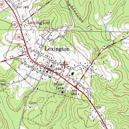 Topographic Map of Lexington Presbyterian Church, GA